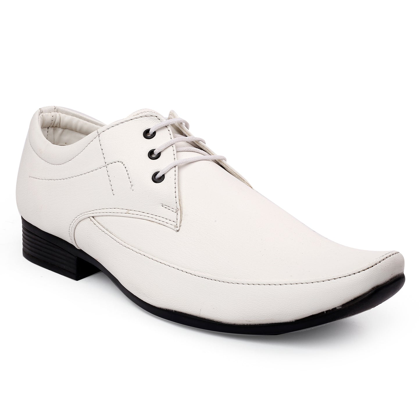 Men/s Derby Faux Upper Office And Formal Wear Lace Up Black Shoes