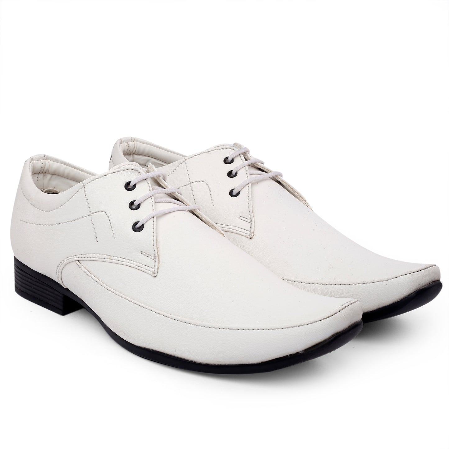 Men/s Derby Faux Upper Office And Formal Wear Lace Up Black Shoes