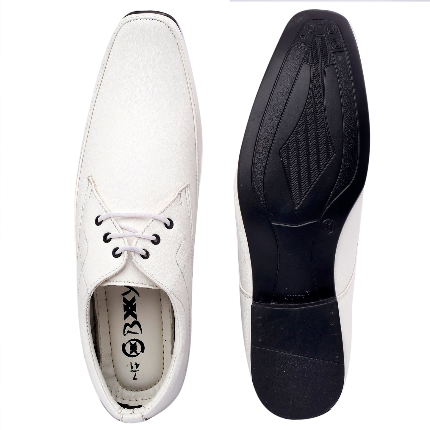 Men/s Derby Faux Upper Office And Formal Wear Lace Up Black Shoes