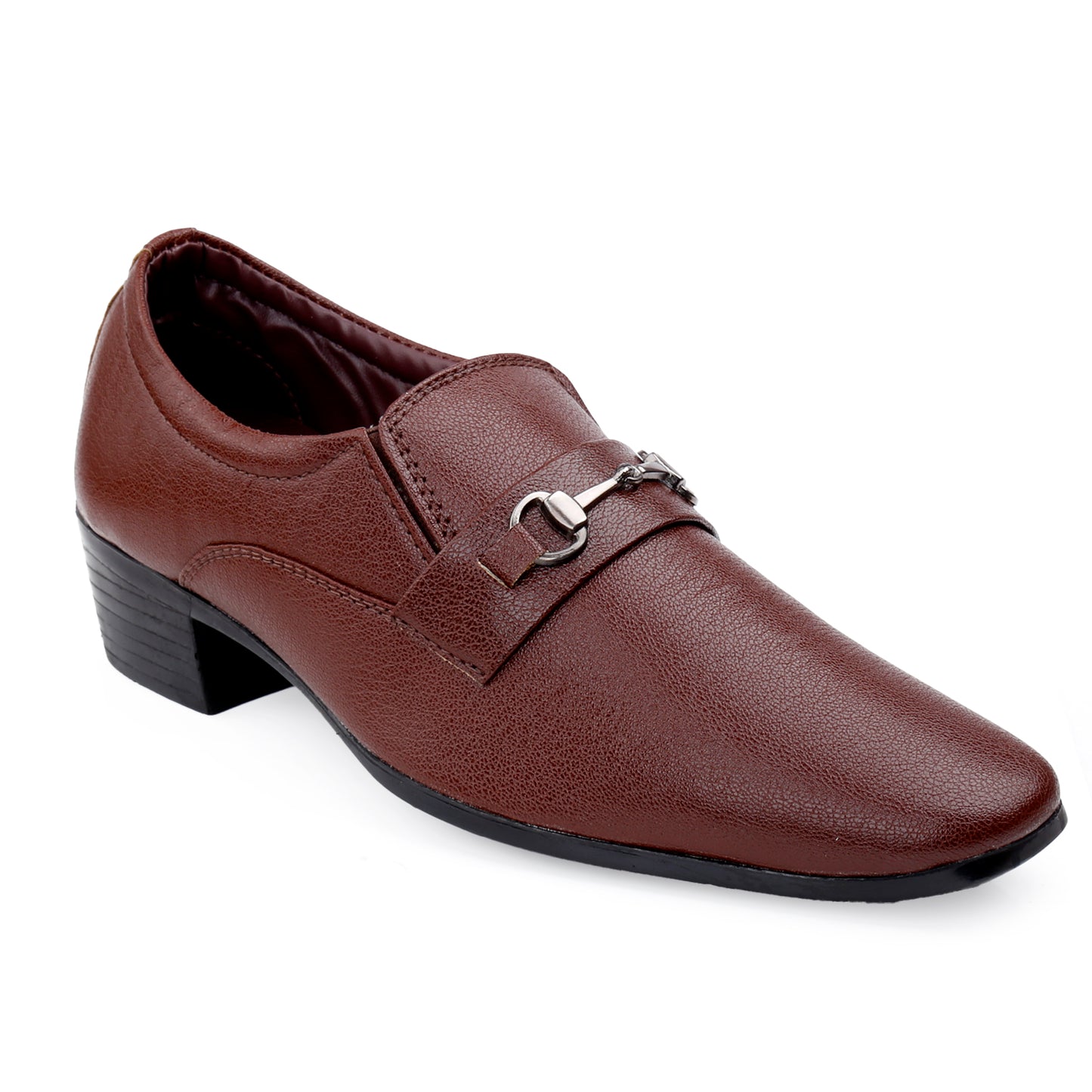 Men's 2 Inch Formal Height Increasing Slip-On Buckle Shoes