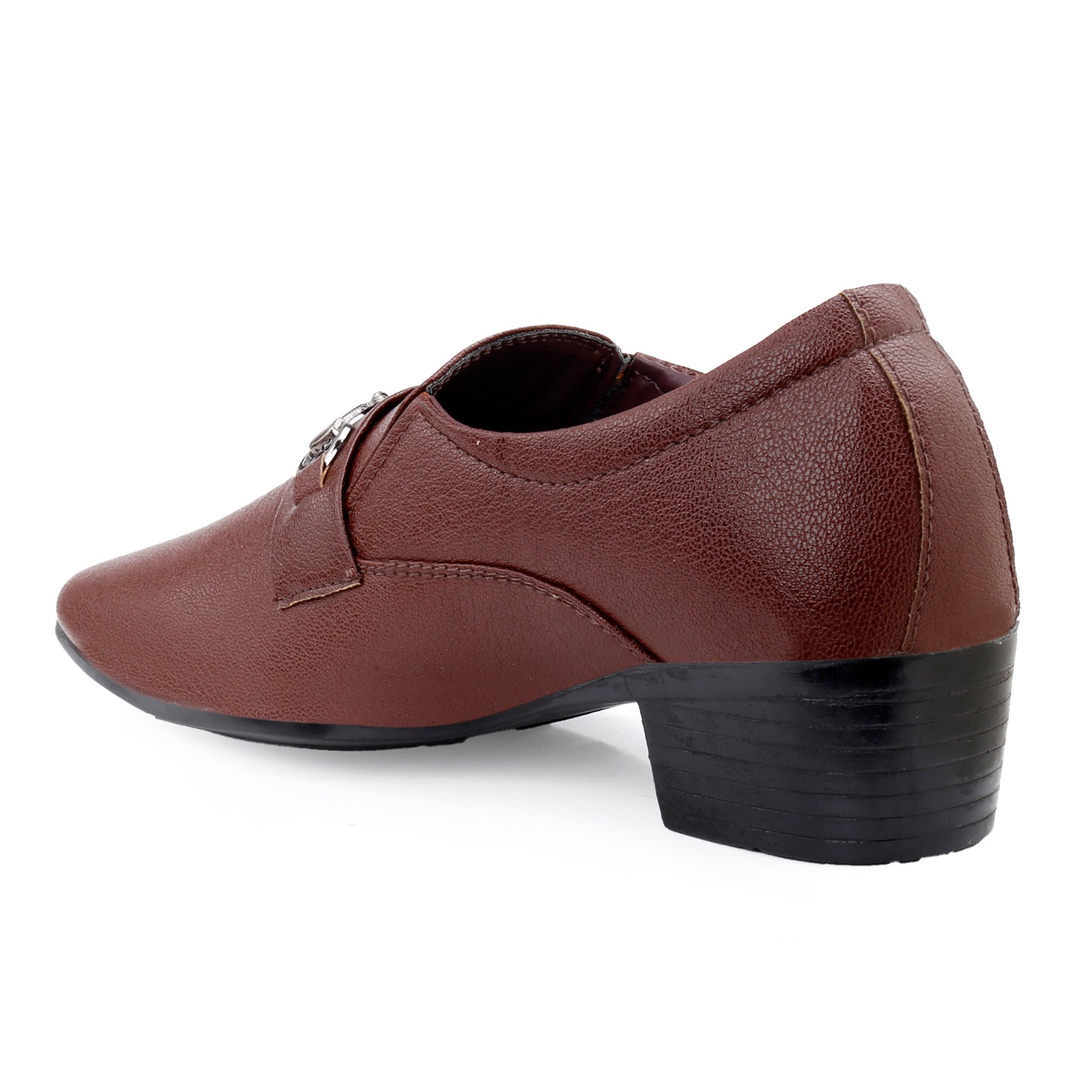 Men's 2 Inch Formal Height Increasing Slip-On Buckle Shoes
