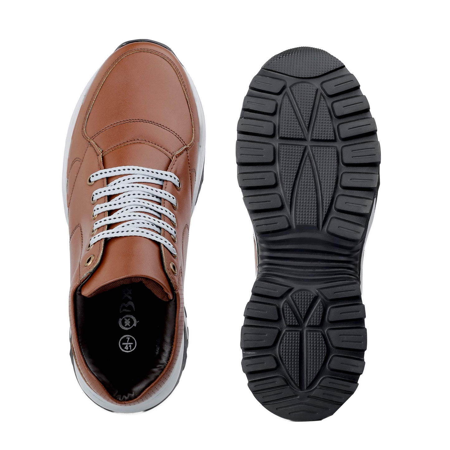 Stylish Lace-Up Shoes Tan - 3-Inch (7.62CM)