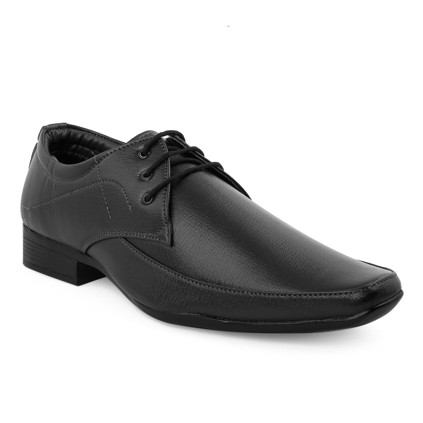 Men/s Derby Faux Upper Office And Formal Wear Lace Up Black Shoes