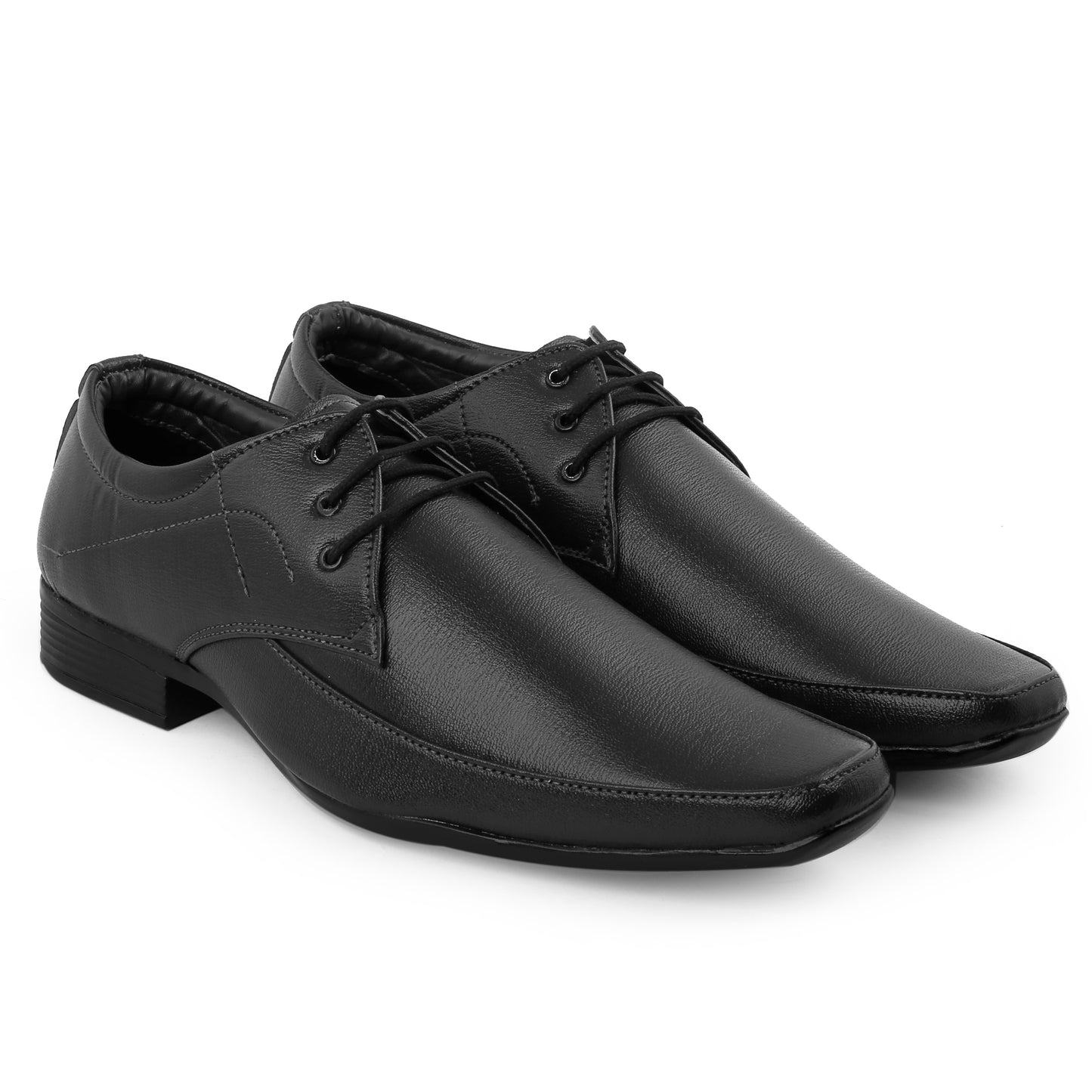 Men/s Derby Faux Upper Office And Formal Wear Lace Up Black Shoes