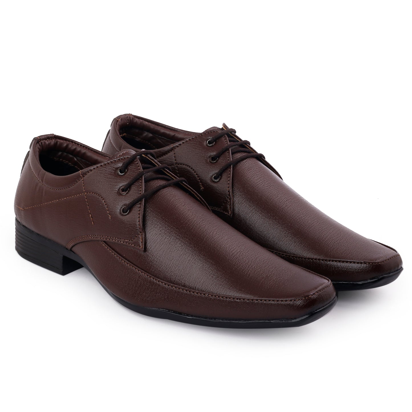 Men/s Derby Faux Upper Office And Formal Wear Lace Up Black Shoes