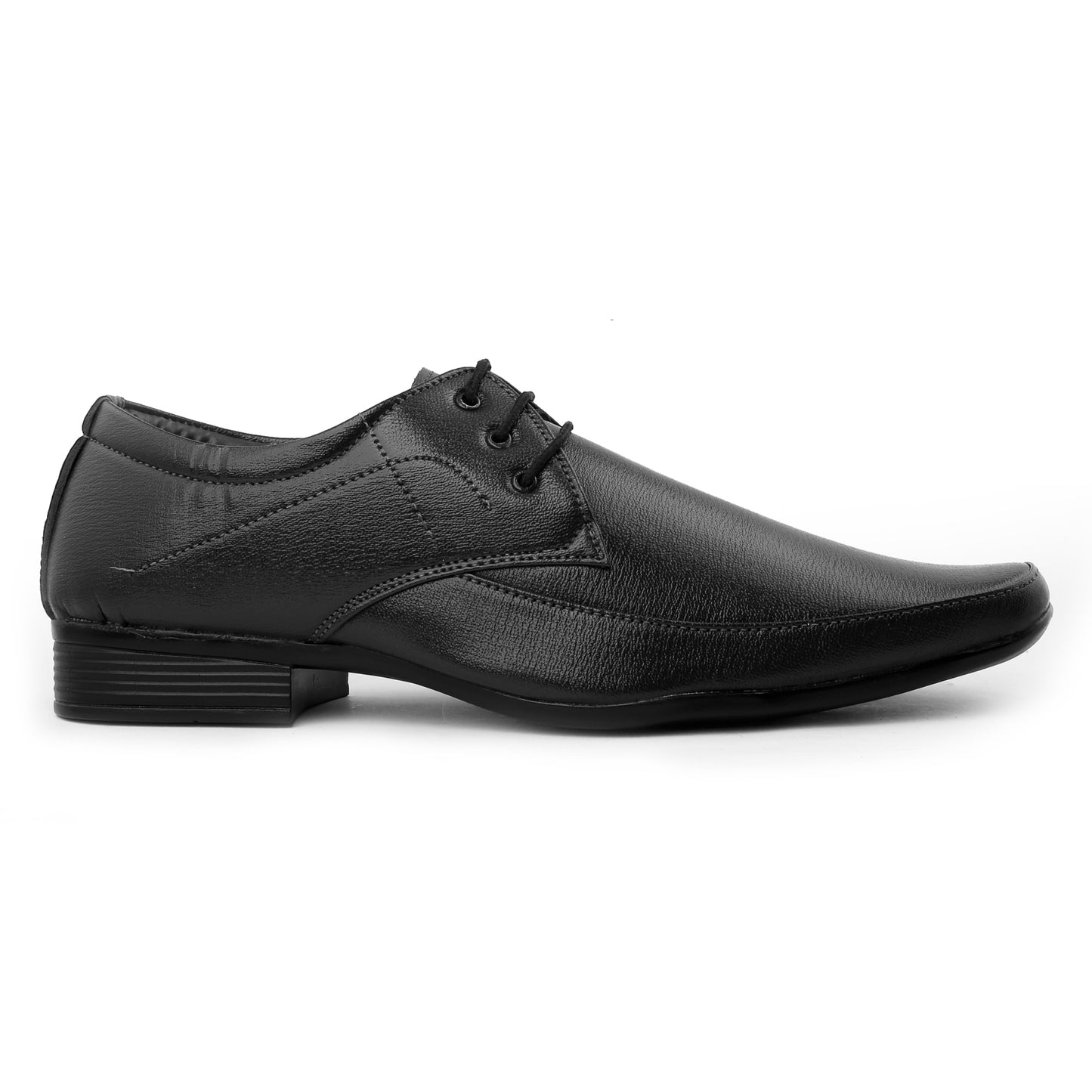 Men/s Derby Faux Upper Office And Formal Wear Lace Up Black Shoes