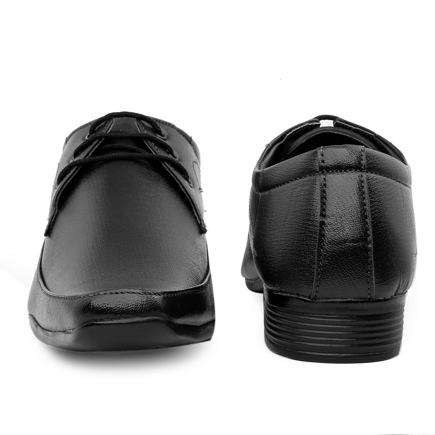 Men/s Derby Faux Upper Office And Formal Wear Lace Up Black Shoes