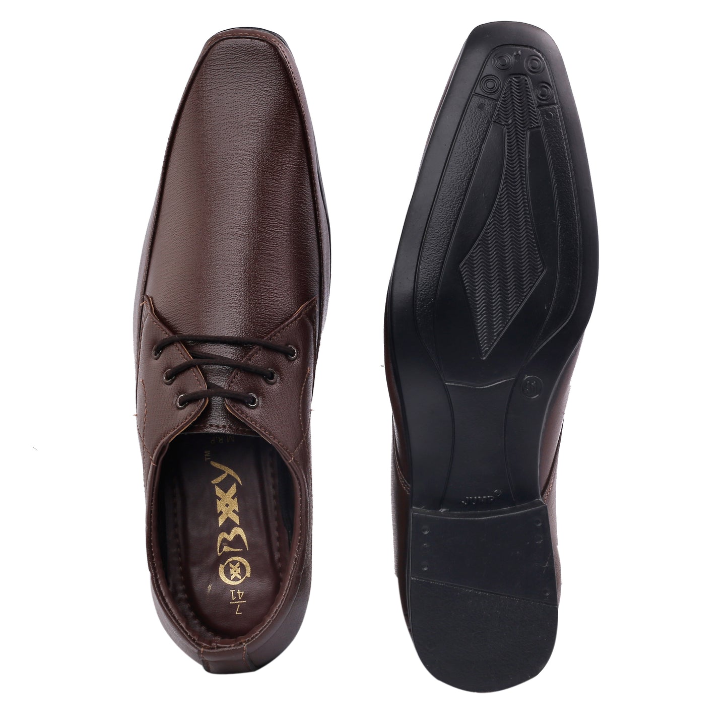 Men/s Derby Faux Upper Office And Formal Wear Lace Up Black Shoes