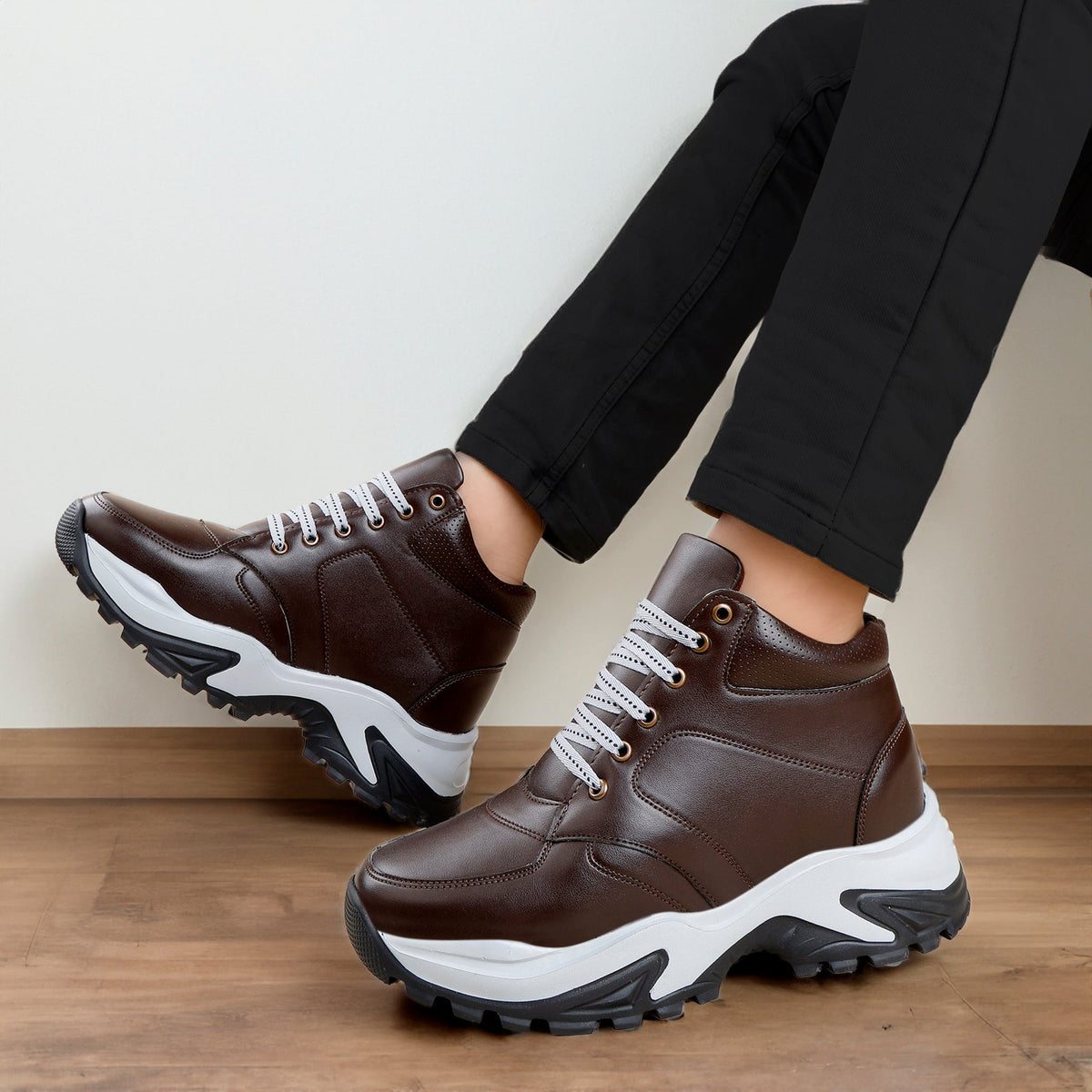 BXXY Mens 3 Inch Hidden Height Increasing Casual Outdoor Sneakers Boot