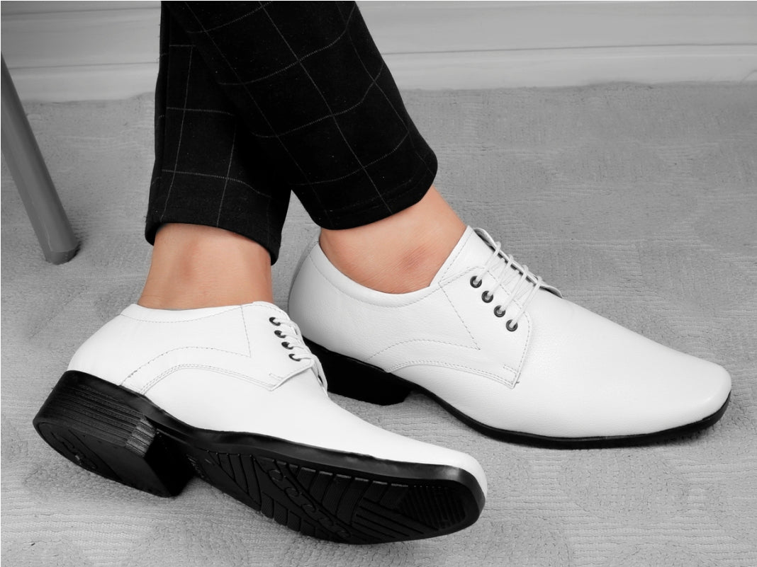 Men/s Formal Derby Faux Upper Office Wear Lace Up Black Shoes
