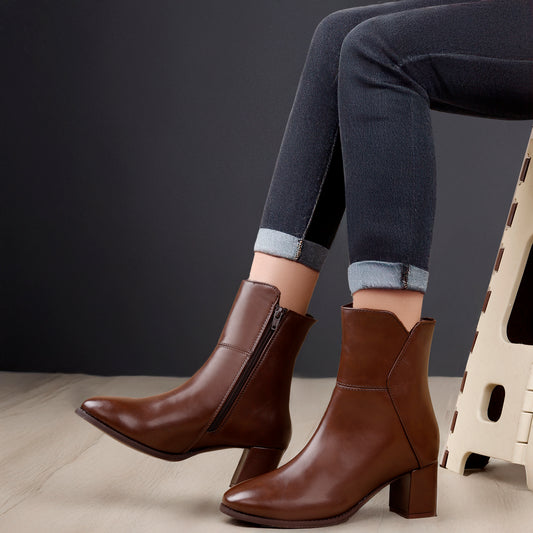 Elegant Vegan Ankle Zipper Boots for Women