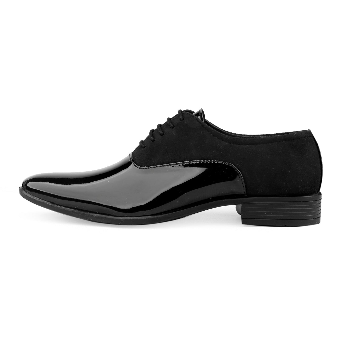 Bxxy's Faux Leather Semi Suede Classic Party Wear Lace-up Shoes for Men