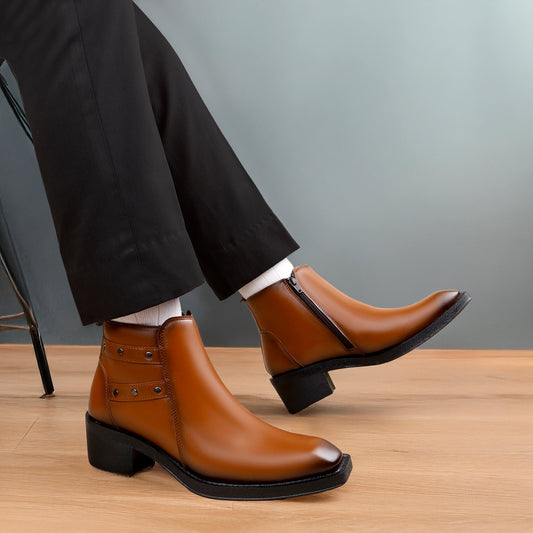 Men’s Boots with Hidden 2-Inch Heel Lift – Walk Taller Instantly