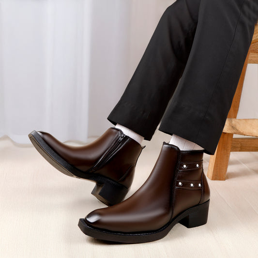 2-Inch Height Lift Boots – Stylish Elevator Footwear for Men