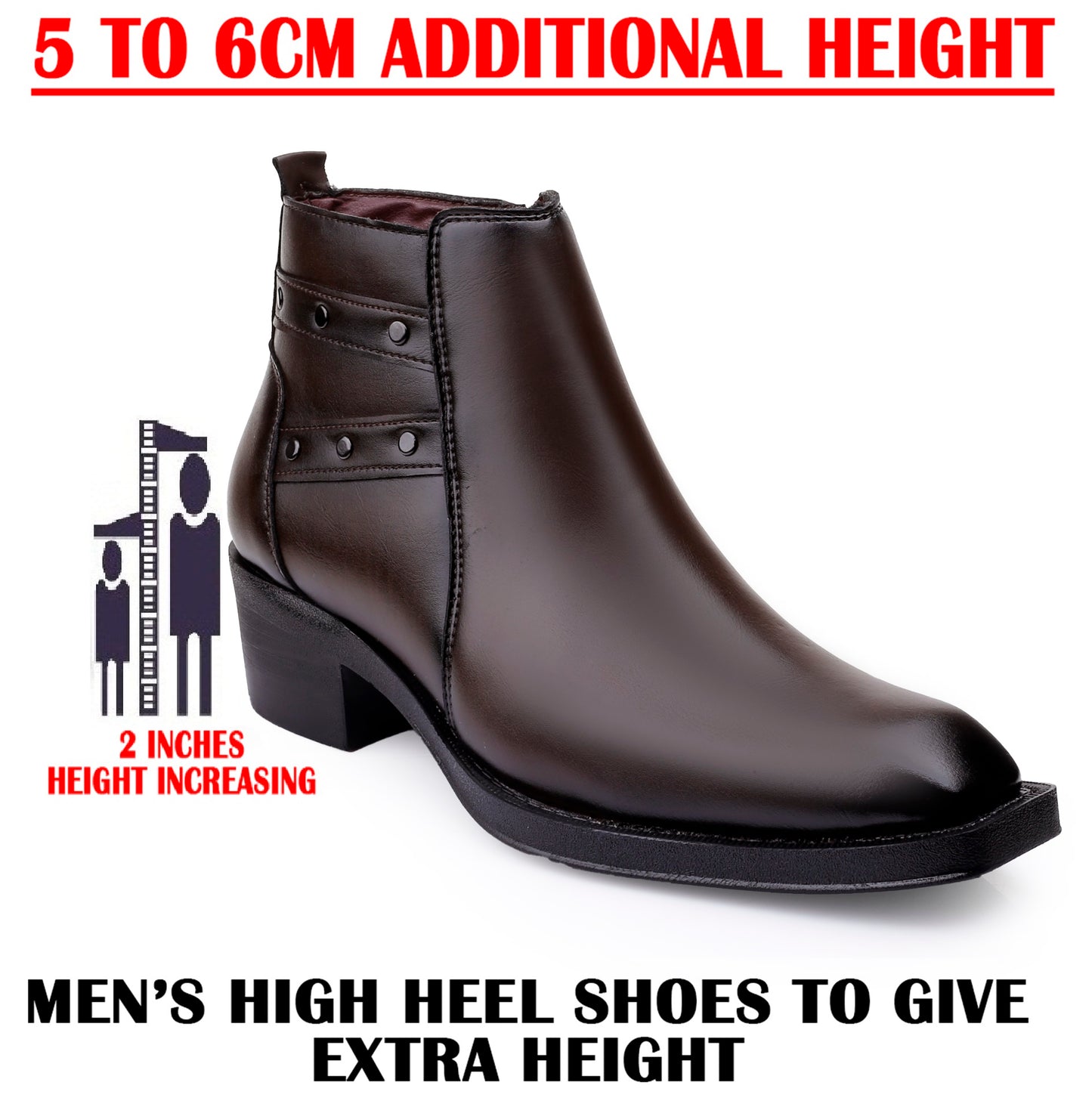 Men’s Boots with Hidden 2-Inch Heel Lift – Walk Taller Instantly
