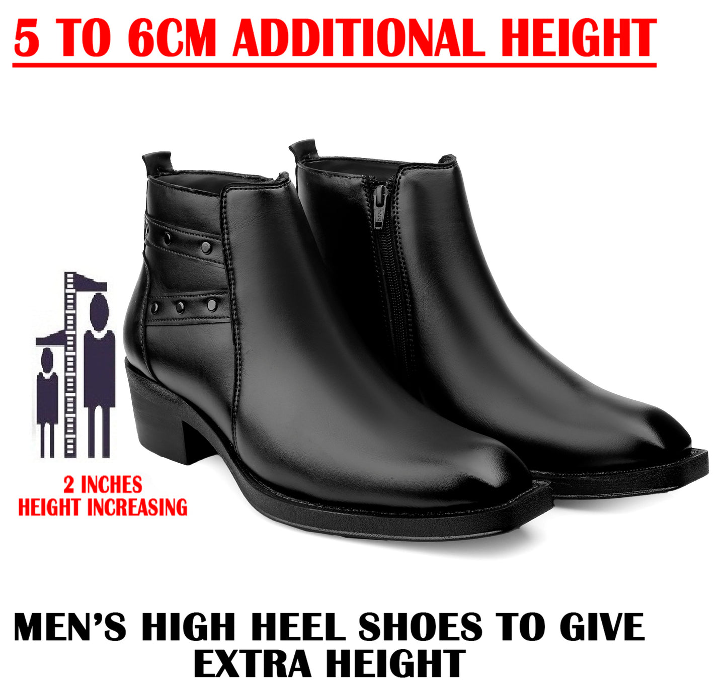 Men’s Boots with Hidden 2-Inch Heel Lift – Walk Taller Instantly