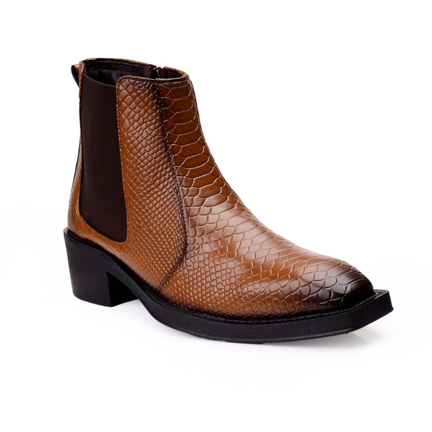 Men's Stylish 2-Inch Height Boosting Ankle Boots