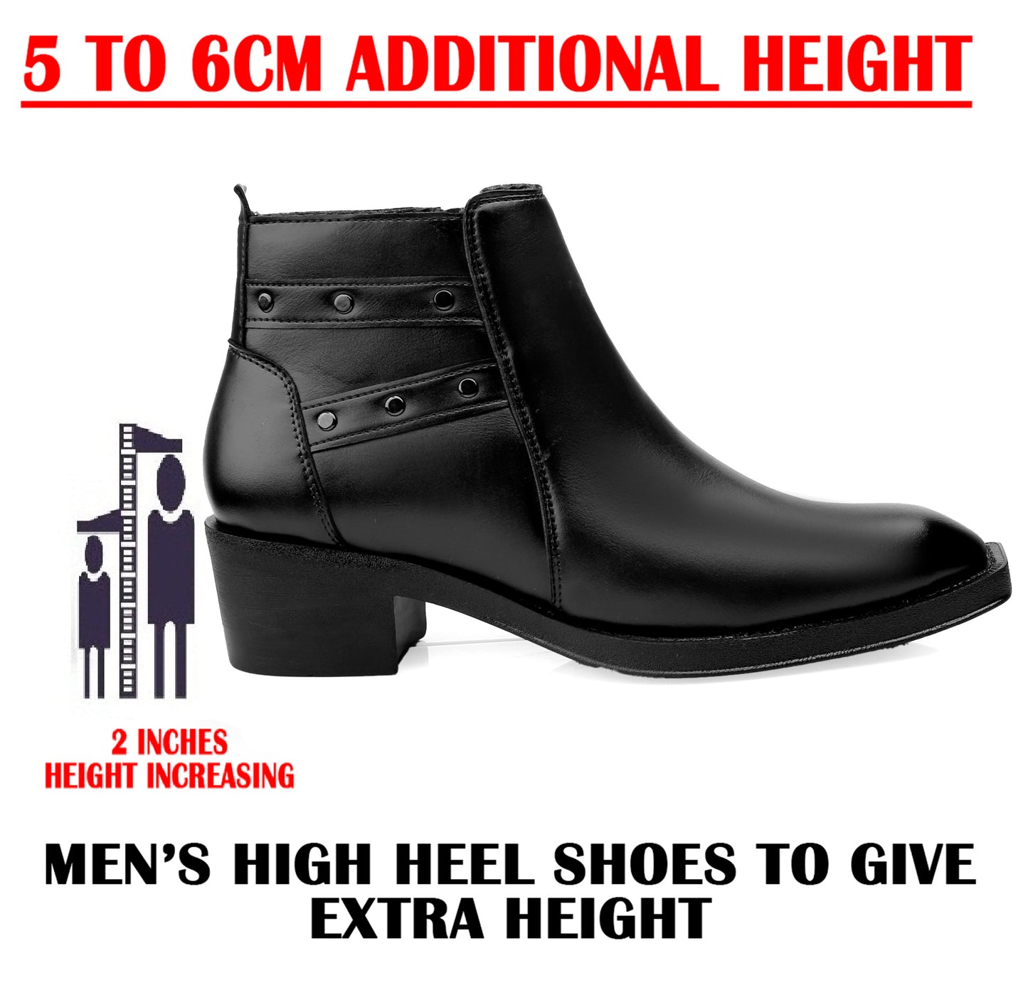 Men’s Boots with Hidden 2-Inch Heel Lift – Walk Taller Instantly