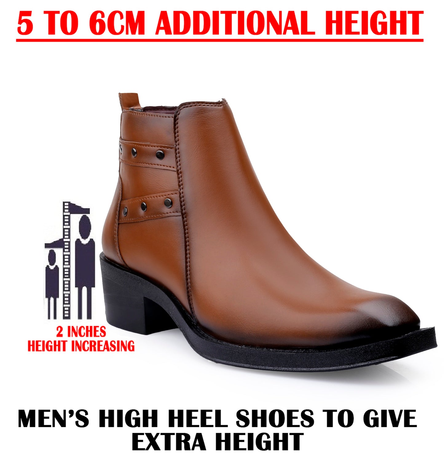 Men’s Boots with Hidden 2-Inch Heel Lift – Walk Taller Instantly
