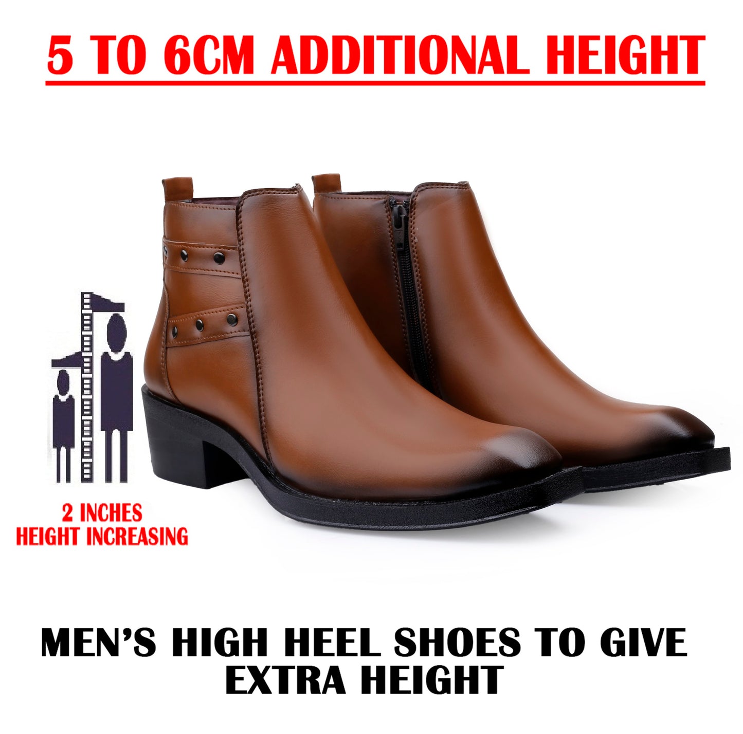 Men’s Boots with Hidden 2-Inch Heel Lift – Walk Taller Instantly