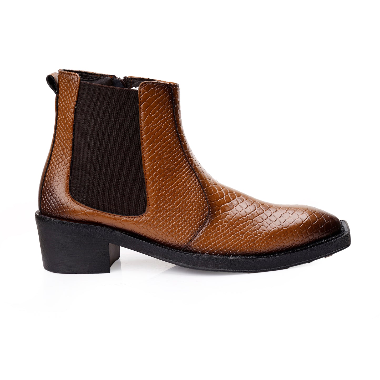 Men's Stylish 2-Inch Height Boosting Ankle Boots