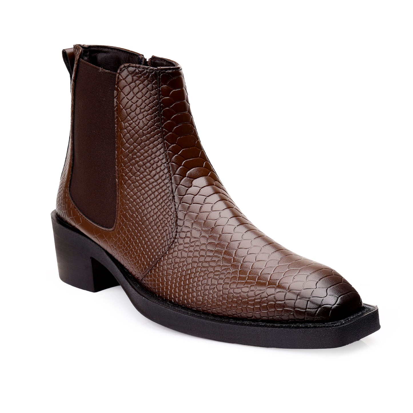 Men's Stylish 2-Inch Height Boosting Ankle Boots