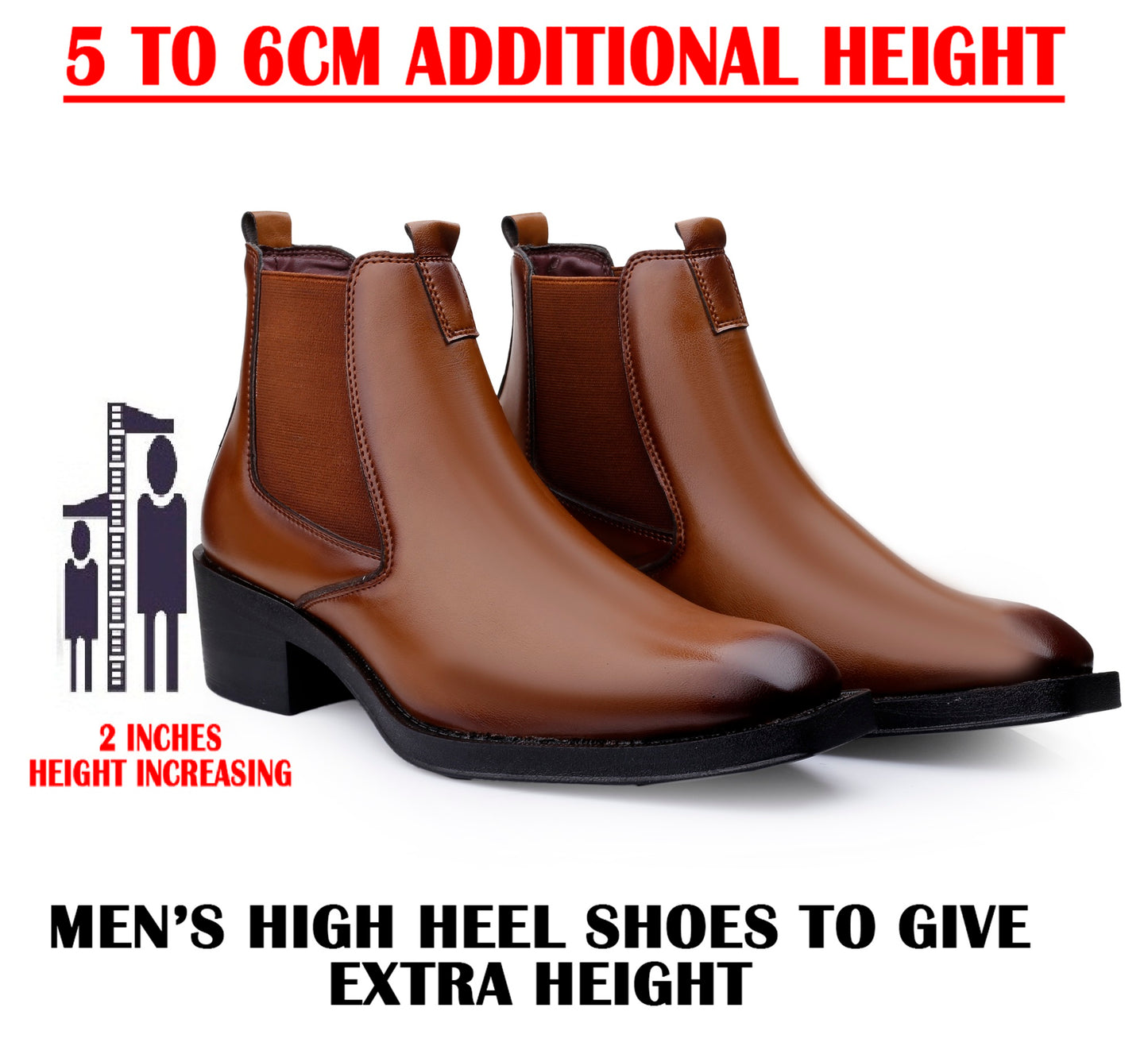 Men's 2 Inches Stylish Height Lifting Boots