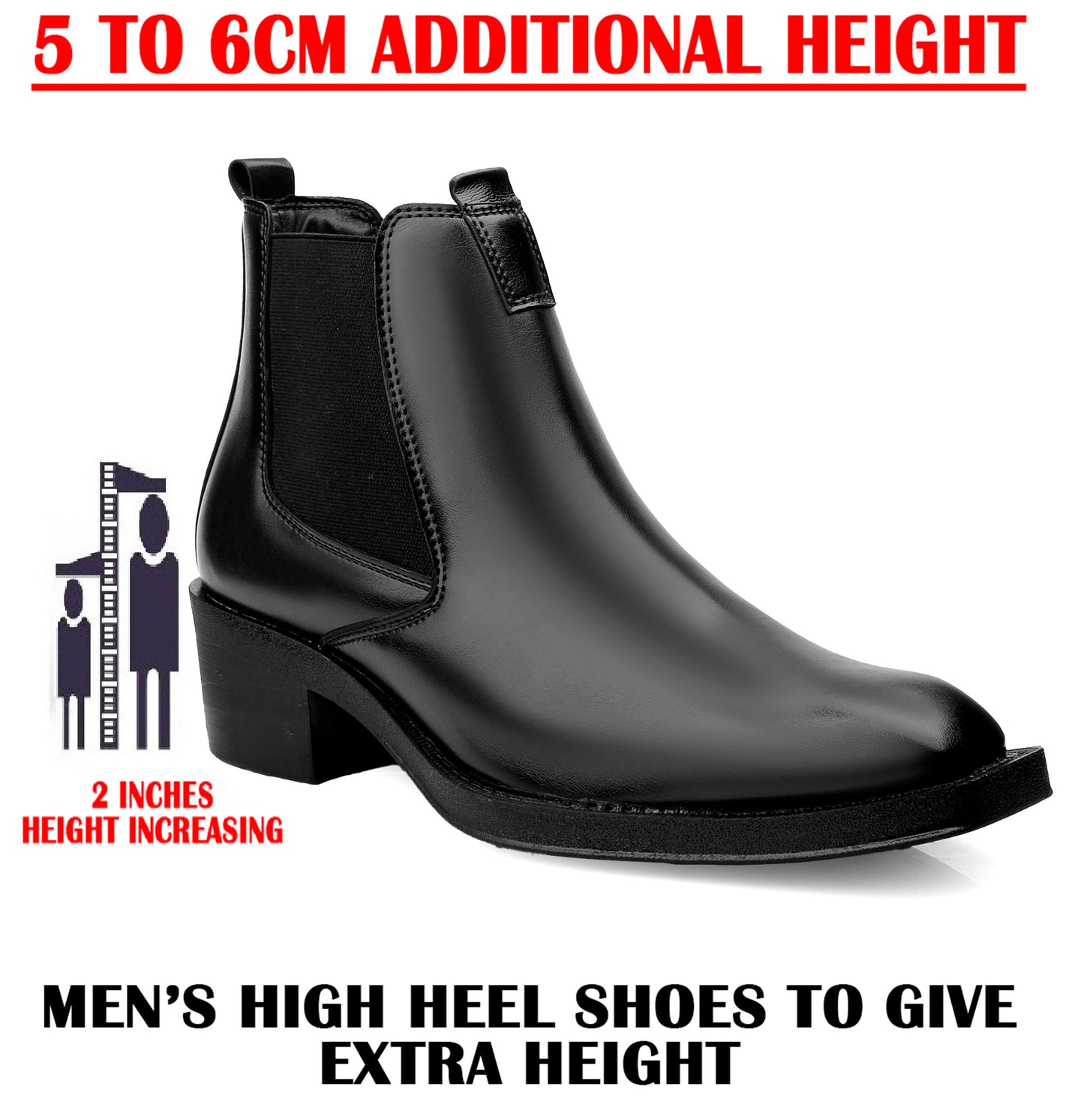 Men's 2 Inches Stylish Height Lifting Boots
