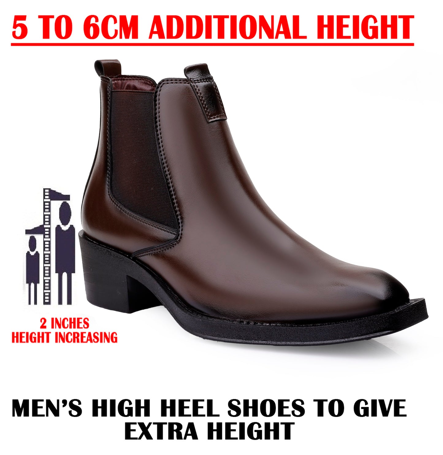 Men's 2 Inches Stylish Height Lifting Boots