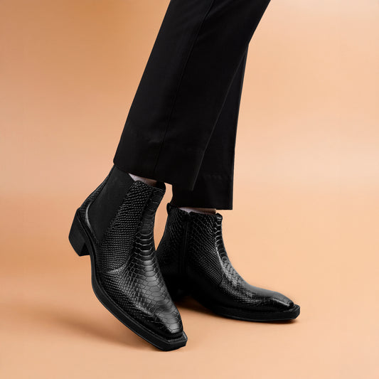 Men's Stylish 2-Inch Height Boosting Ankle Boots