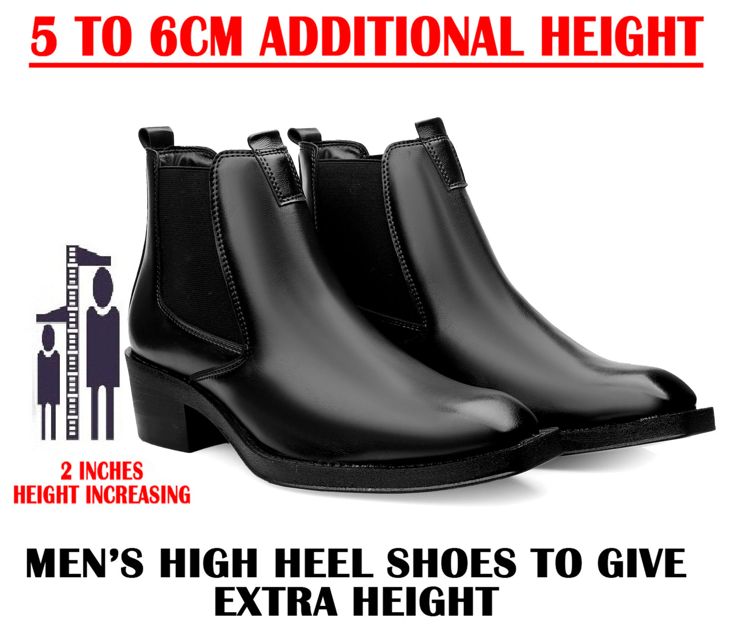 Men's 2 Inches Stylish Height Lifting Boots