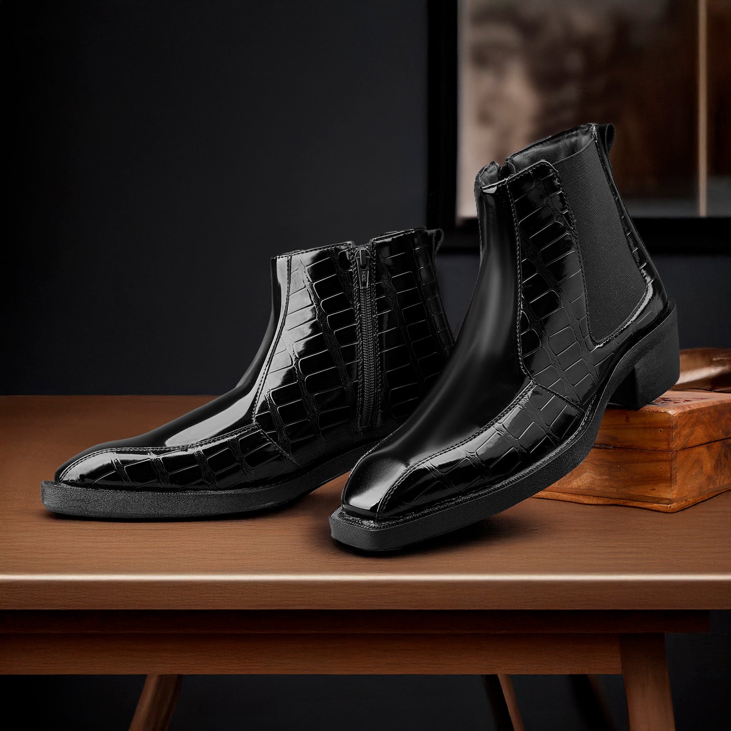 Men's Elevator Boots for Extra 2 Inches Height