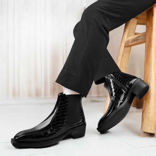 Men's Elevator Boots for Extra 2 Inches Height