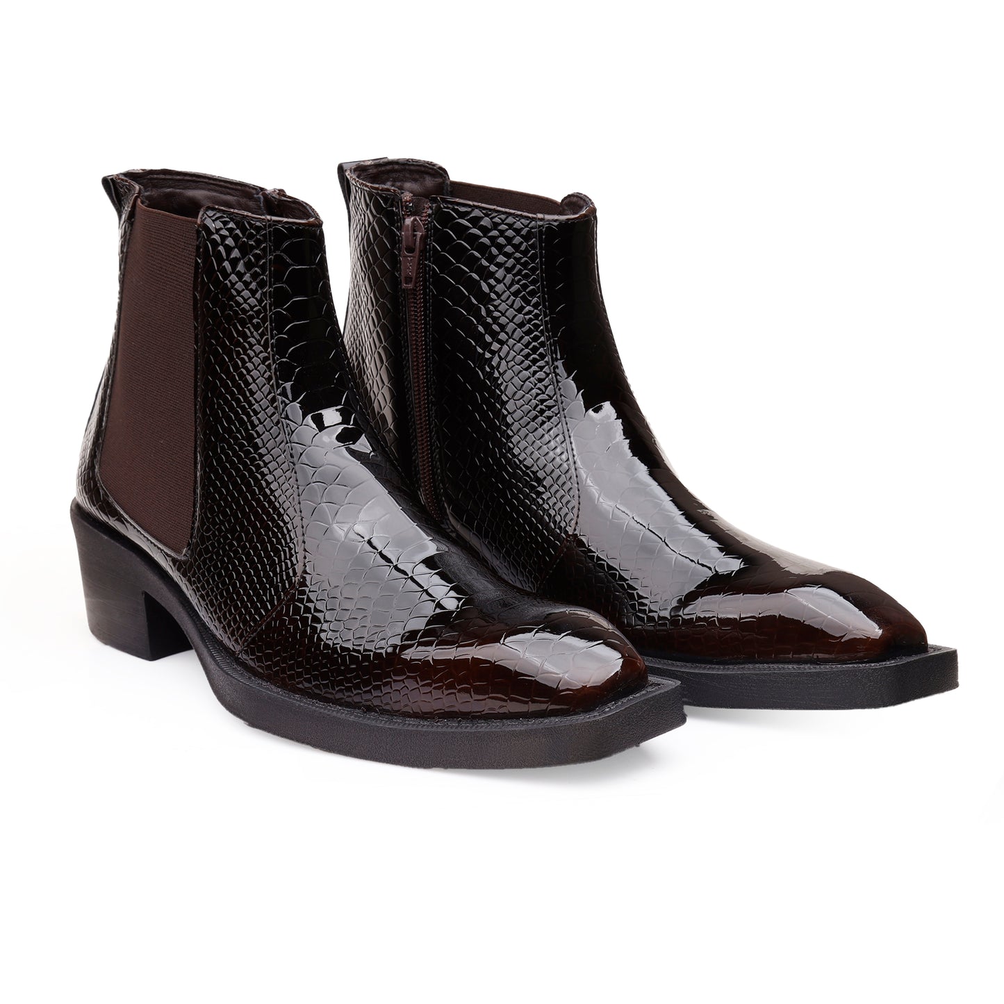 Men's Elevator Boots with 2 Inches Heel Height Boost