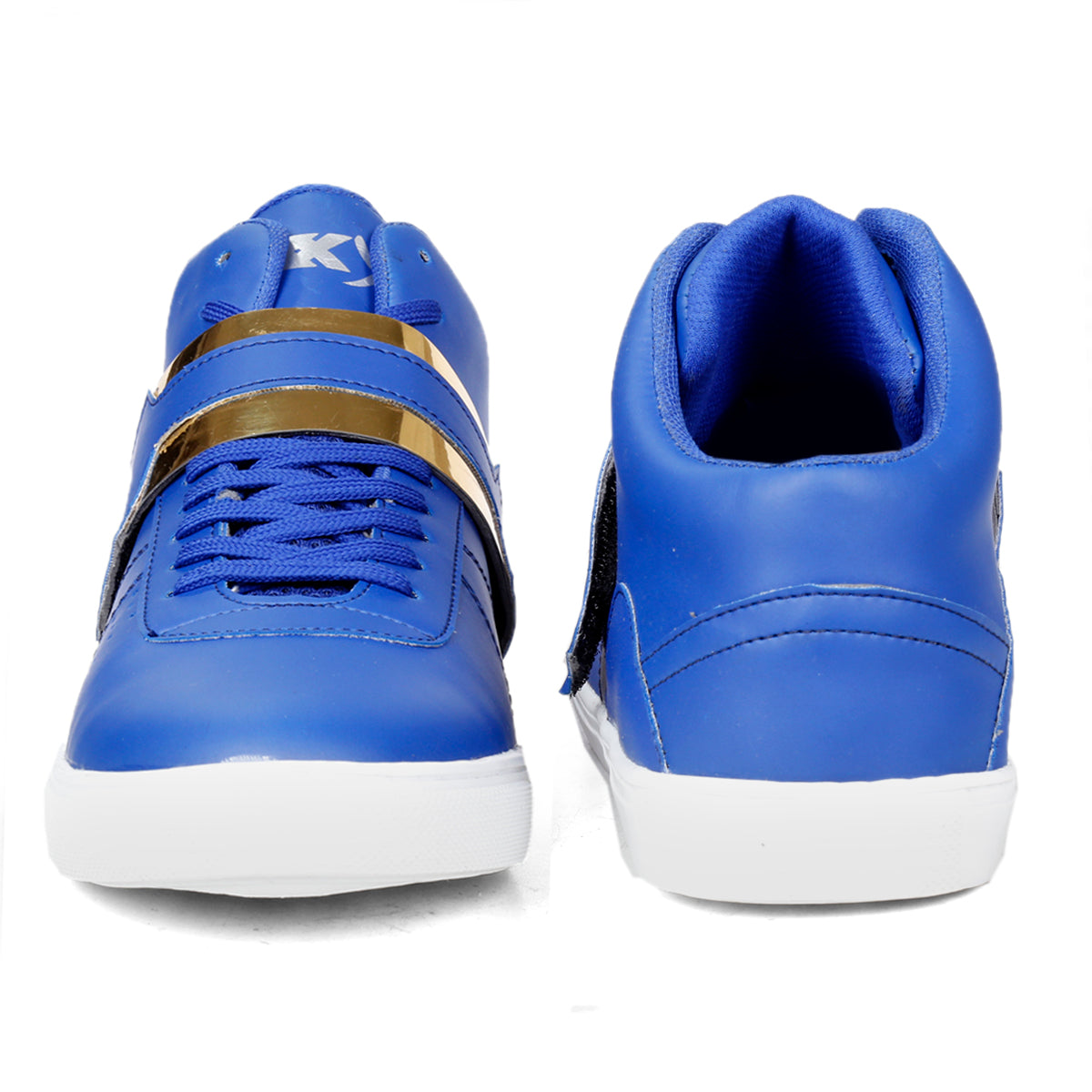 Men/s Faux Leather Casual Sneakers With Lace And Strap Boots