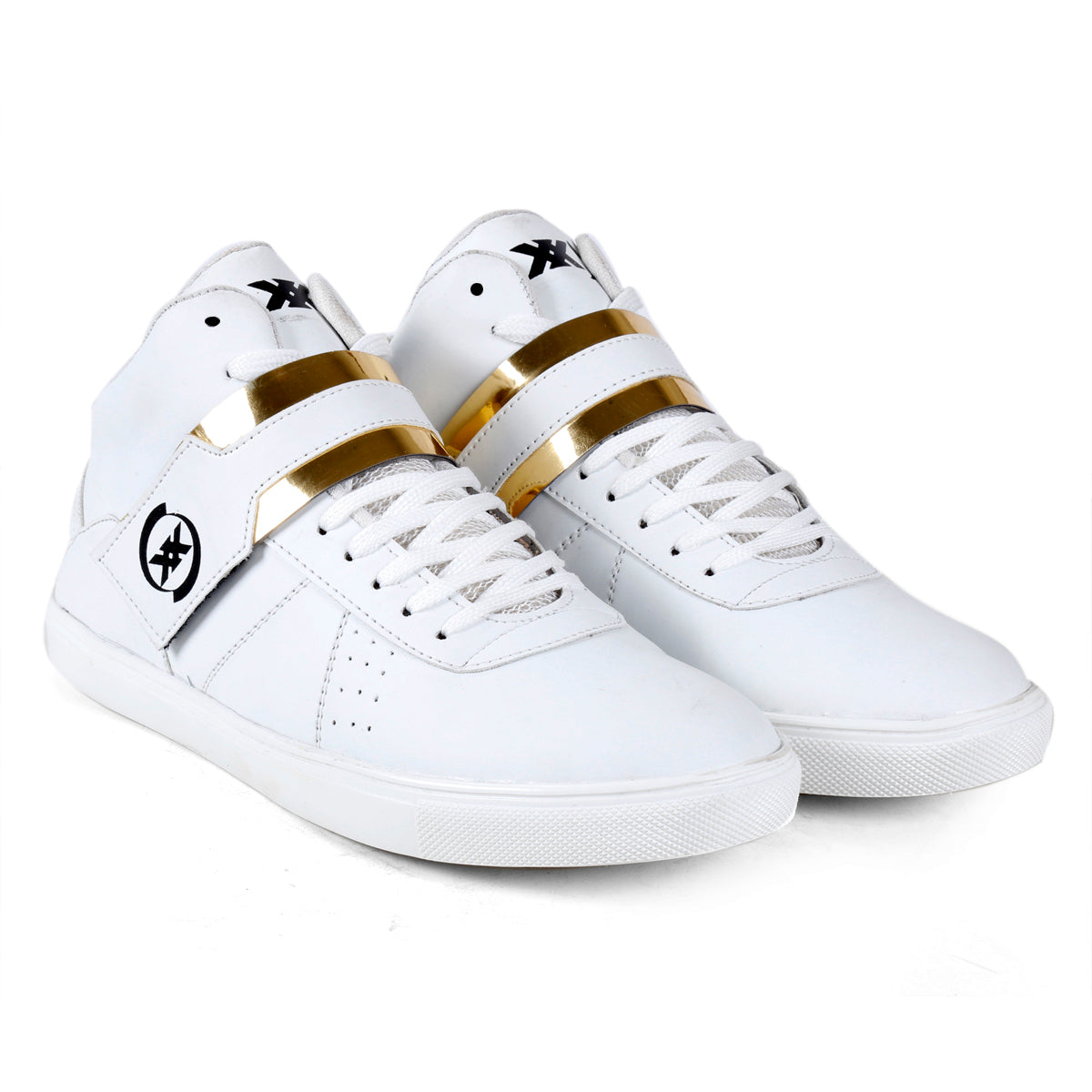 Men/s Faux Leather Casual Sneakers With Lace And Strap Boots