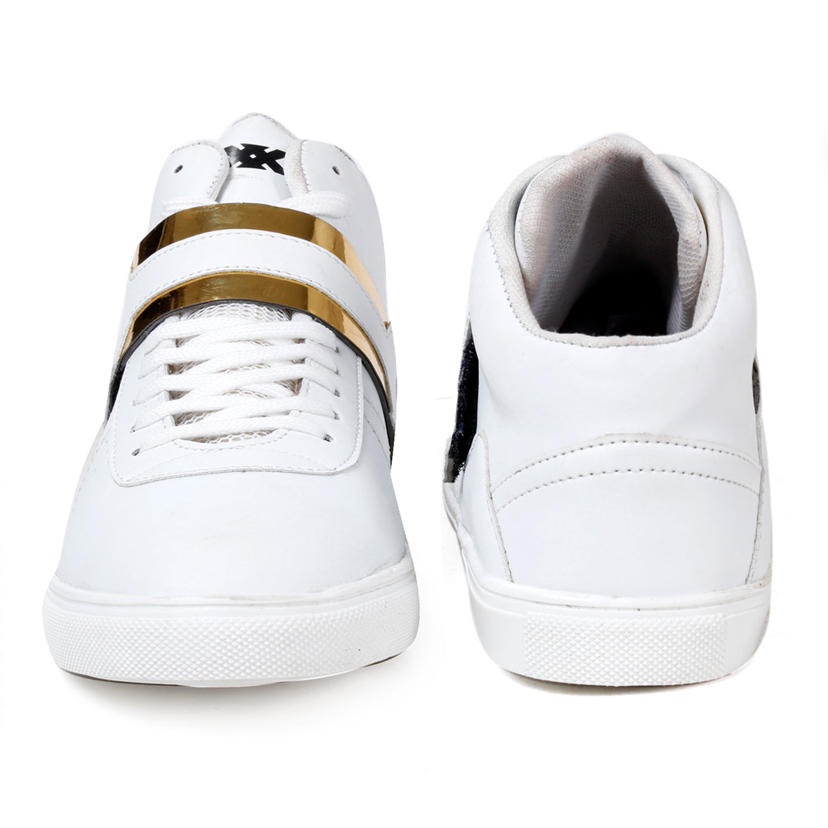 Men/s Faux Leather Casual Sneakers With Lace And Strap Boots