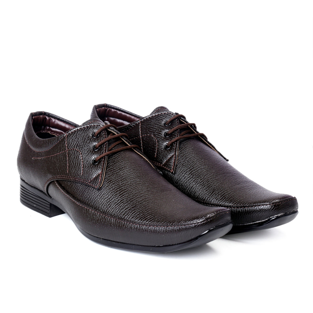 Men/s Derby Faux Upper Office And Formal Wear Lace Up Black Shoes