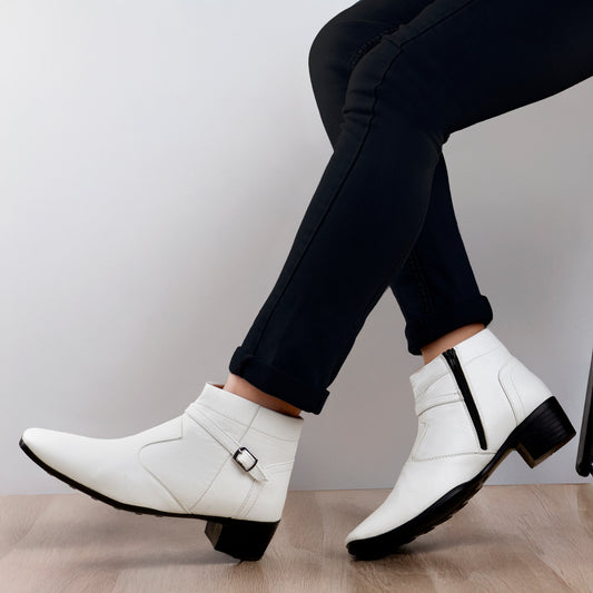BXXY 2 Inch Height Increasing Ankle Zipper Boots For Men