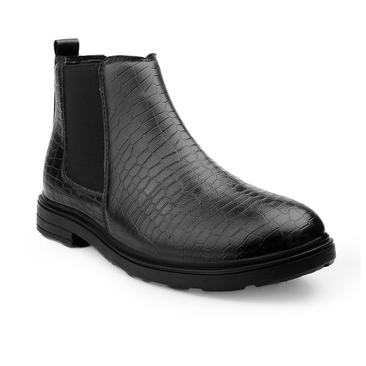 Men’s Croc-Texture Chelsea Boots-All-Day Comfort & Trendy Look
