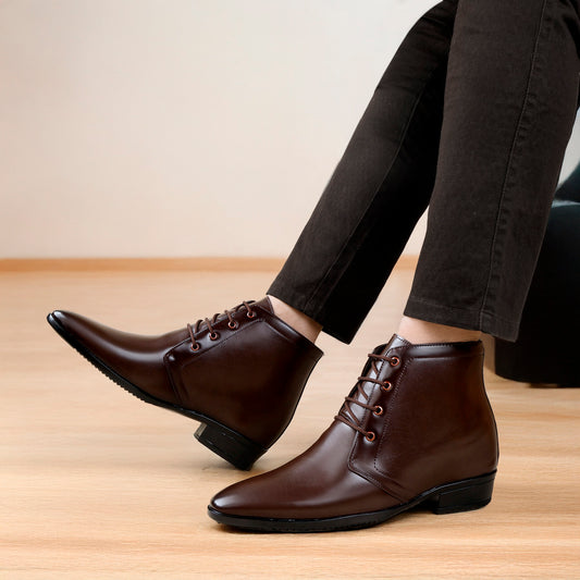 BXXY Hidden Height Increasing Boots for Men – 3.5 Inch Lift, Formal Style