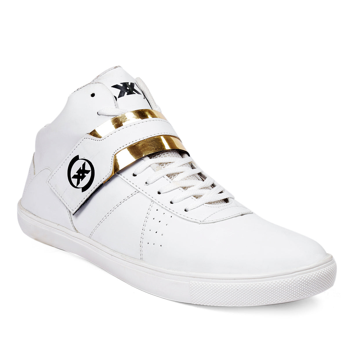 Men/s Faux Leather Casual Sneakers With Lace And Strap Boots
