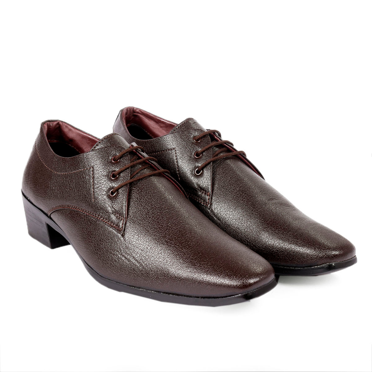 Men/s Height Increasing Derby Faux Upper Formal Wear Black Lace Up Shoes