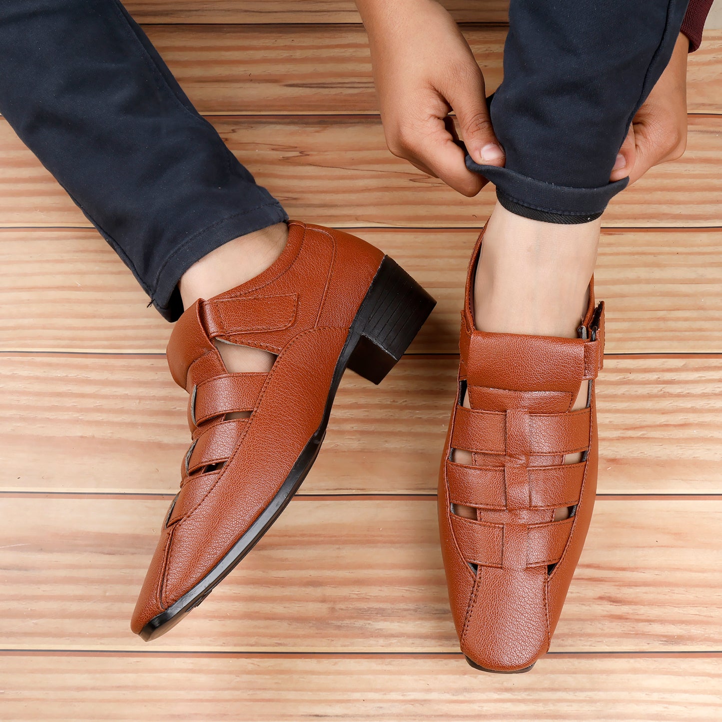 Bxxy Men's Height Increasing Formal Roman Sandals