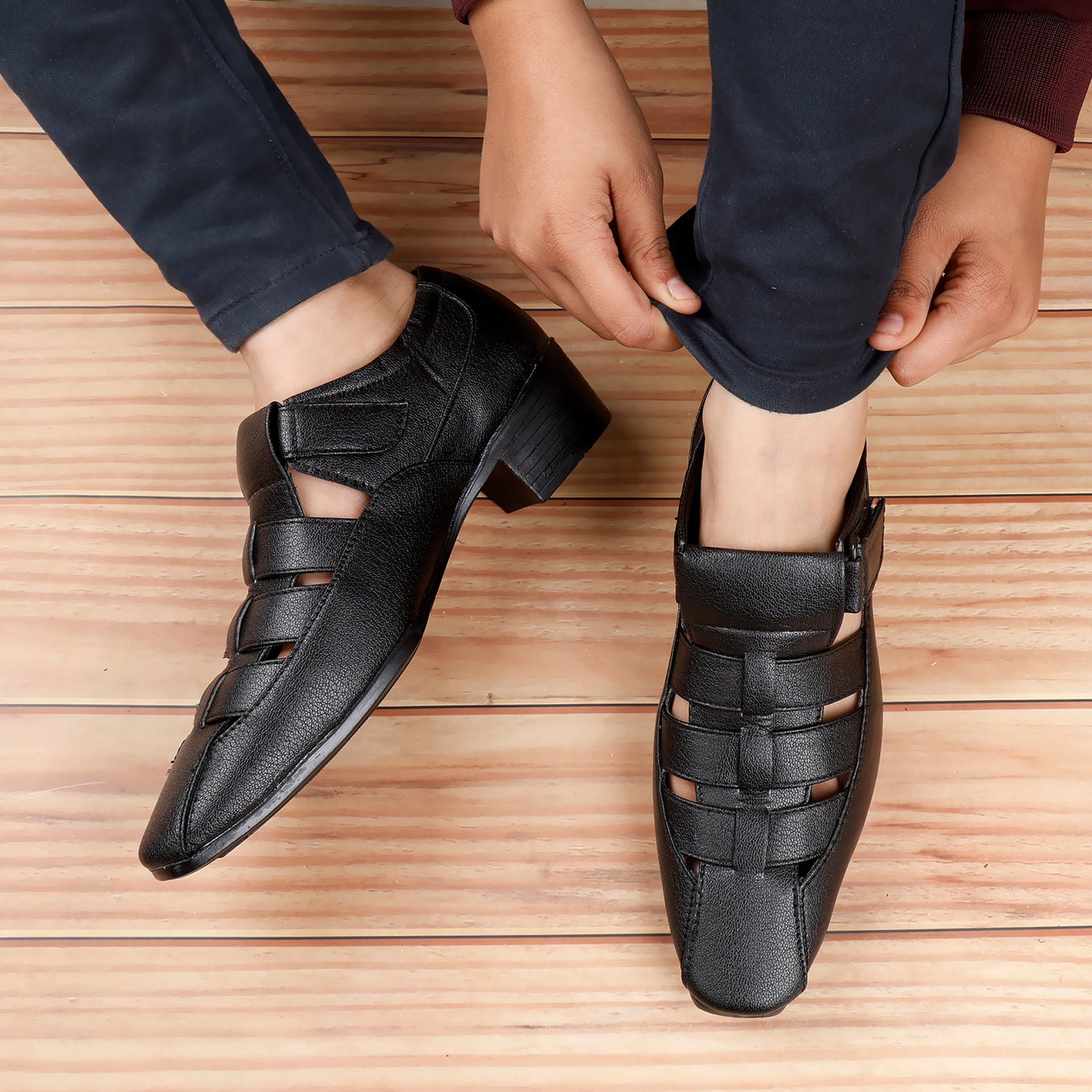 Bxxy Men's Height Increasing Formal Roman Sandals