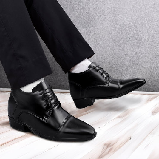 Men's Elevator Dress Shoes – 3.5 Inch (9CM) Height Increase - Black