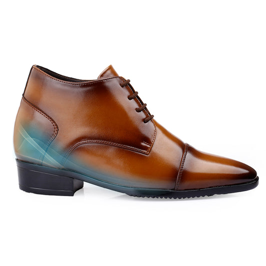 Men's Elevator Dress Shoes – 3.5 Inch (9CM) Height Increase - Tan
