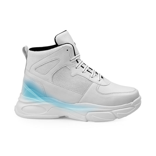 Mens Hidden Height Shoes 3 Inch Elevator Sneakers for Everyday Confidence - White