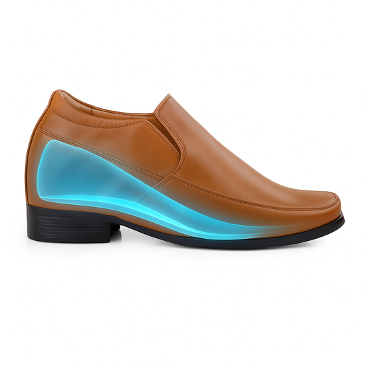 Formal Slip-on Shoes Tan - 3 Inches (7.62CM)