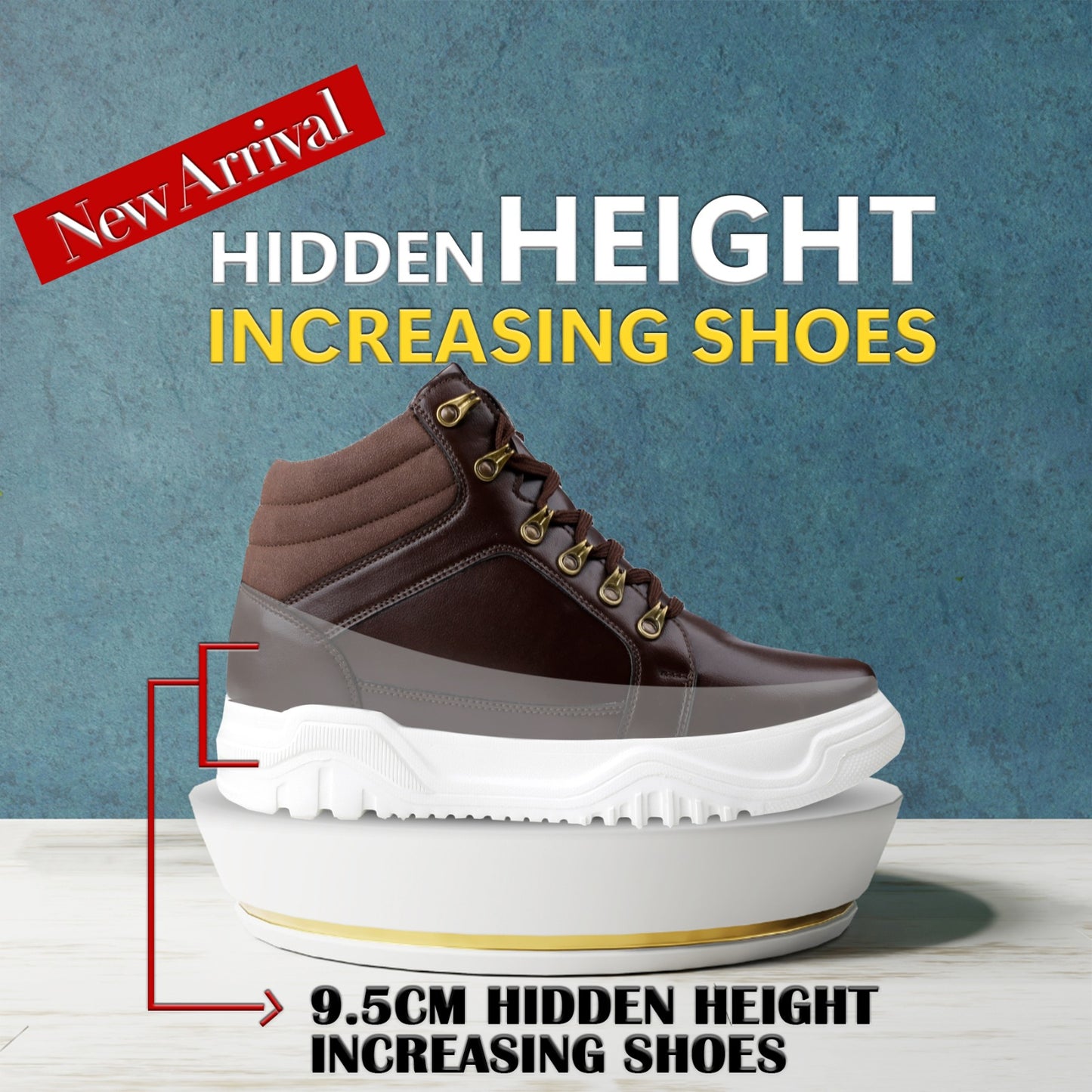 Bxxy Height Increasing Casual Boots for Men Lift of 9.5 CM with Stylish Design
